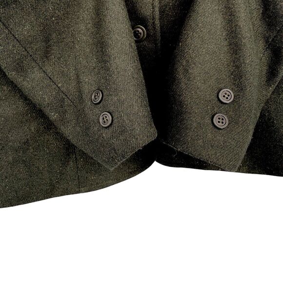 VTG Oscar De La Renta Blazer M Forest Green Wool Business Career Academia Preppy - Picture 6 of 12